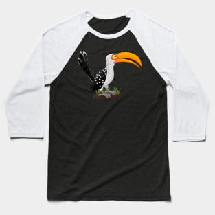 Funny yellow billed hornbill safari bird cartoon Baseball T-Shirt